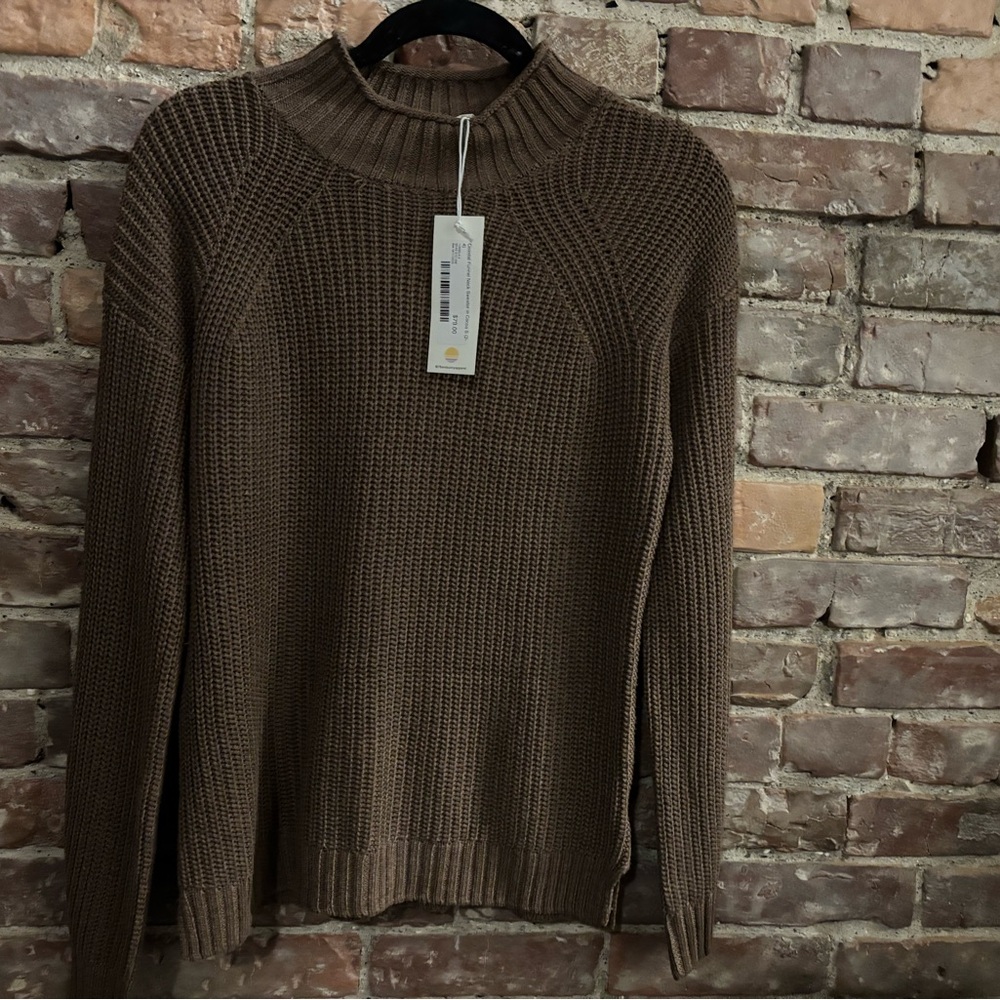 Elegant Brown Knit Women's Sweater
